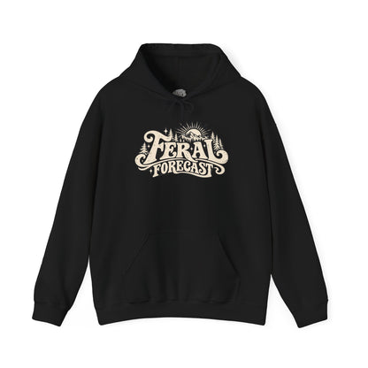Feral Forecast hoodie | Retro sun illustration, nature-inspired design