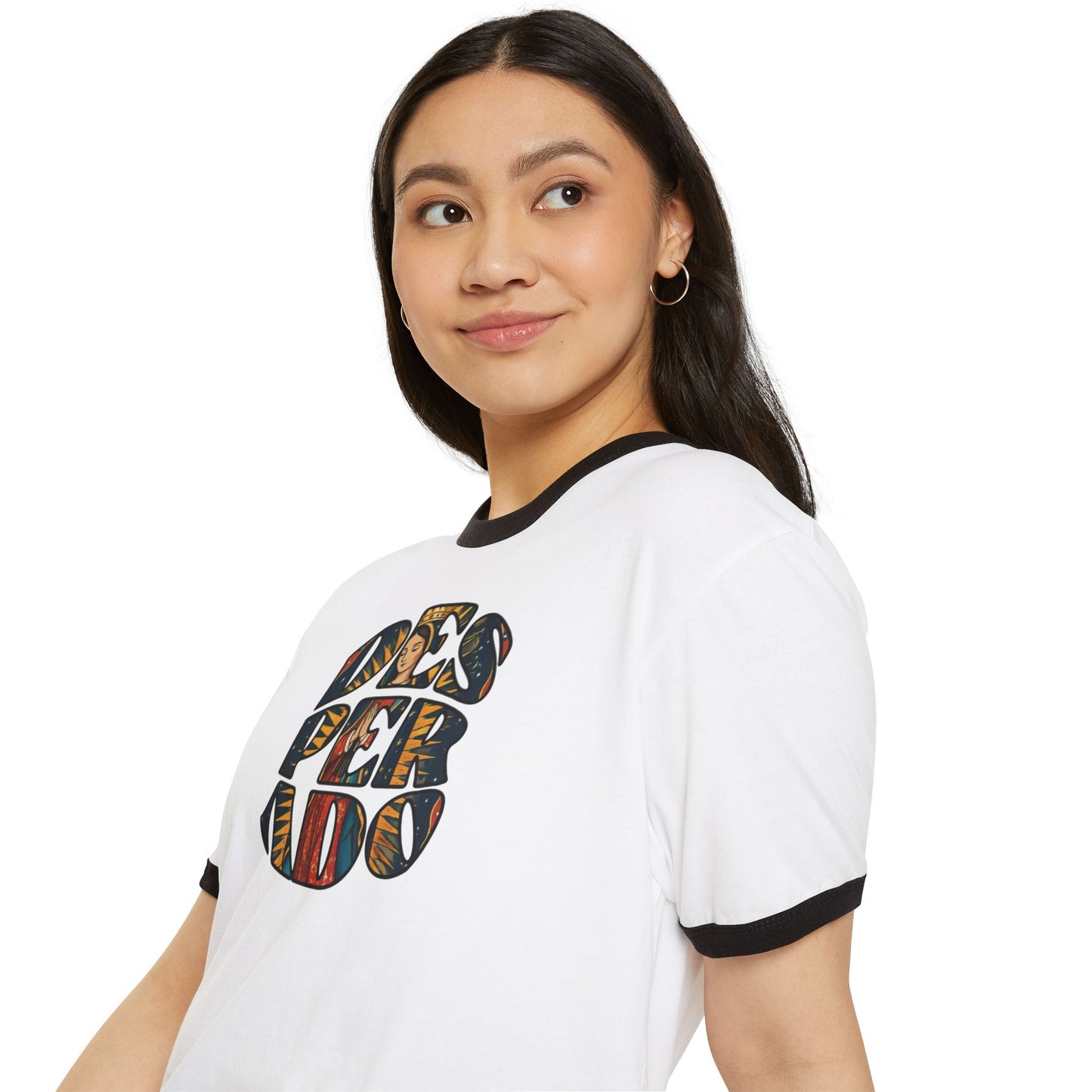 Desperado Ringer T-shirt, Western Cowgirl Graphic Sweatshirt, Faith Inspired Crop Top, Boho Rodeo Pullover, Cute Gift for Women Soft Fleece
