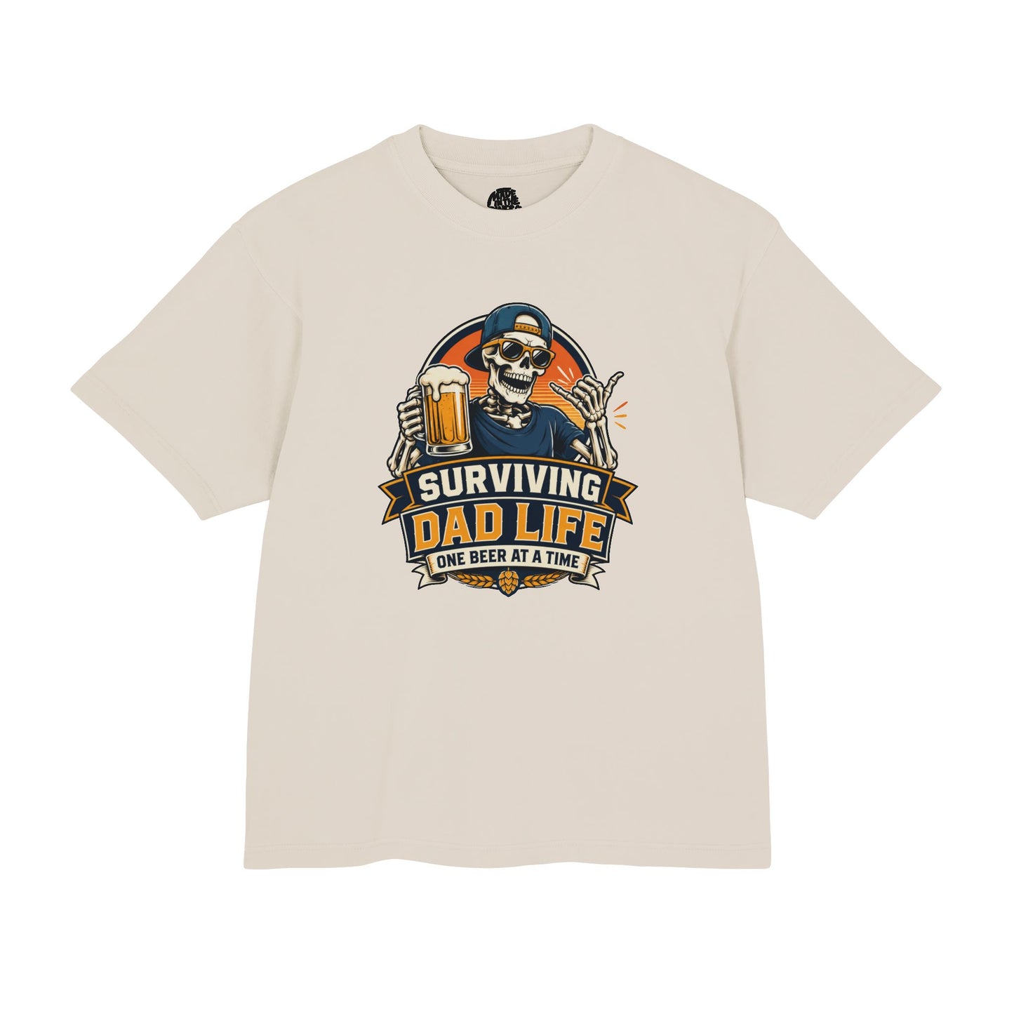 Surviving Dad Life Beer Skeleton Tee | Dad Camping BBQ Father's Day