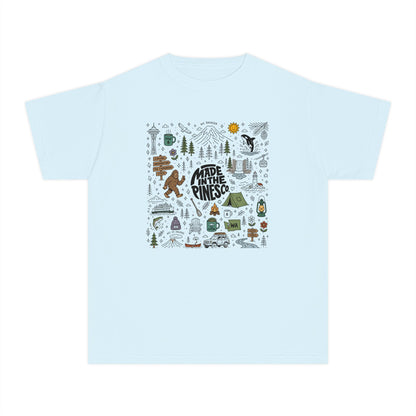 Pacific Northwest Pines Doodle Youth Tee