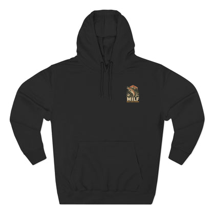 Fishing Hoodie — 'MILF (Man I Love Fishing)' Retro Trout Graphic