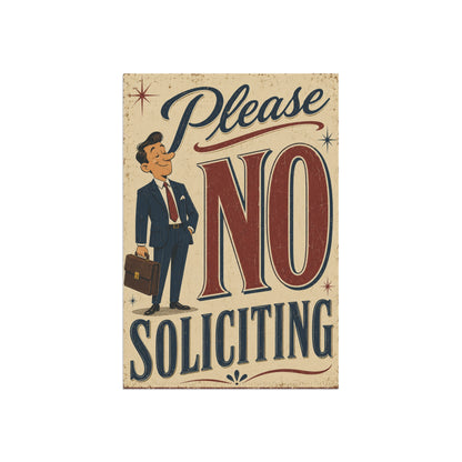 Please No Soliciting Vintage Garden & House Banner | Retro Sign Banner