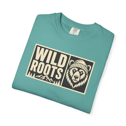 Wild Roots Bear Logo T-Shirt | Mountain Nature Outdoors, Comfort Colors