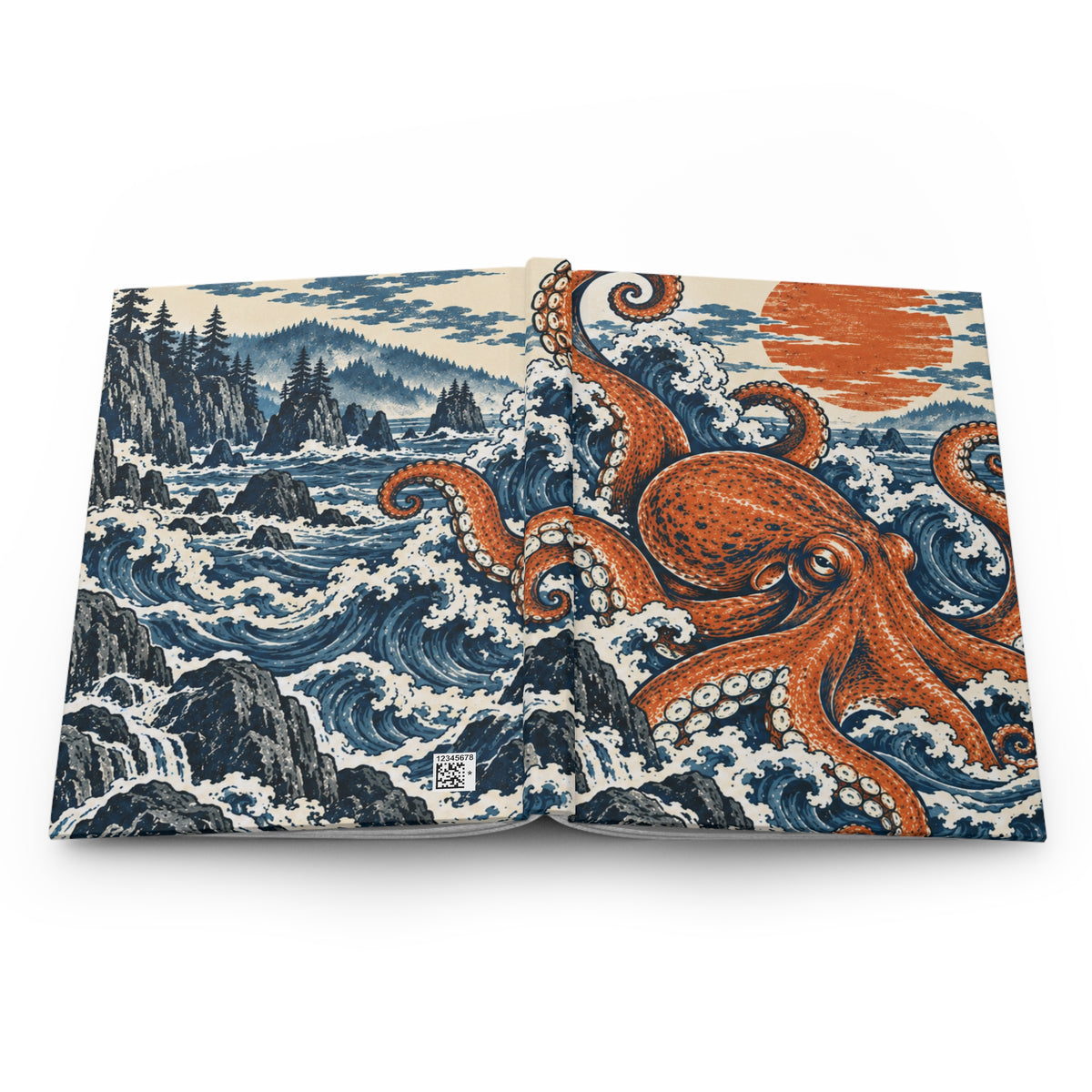 Octopus Wave Illustration Journal | Hardcover Lined Notebook