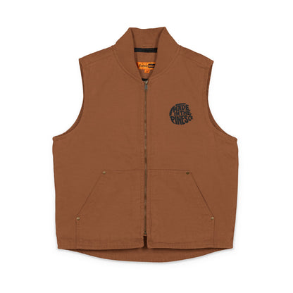 Embroidered Washed Duck Cloth Vest — Rugged Workwear Utility Vest