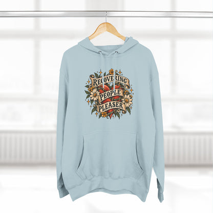 Recovering People Pleaser Hoodie — Vintage Floral Self-Care Pullover