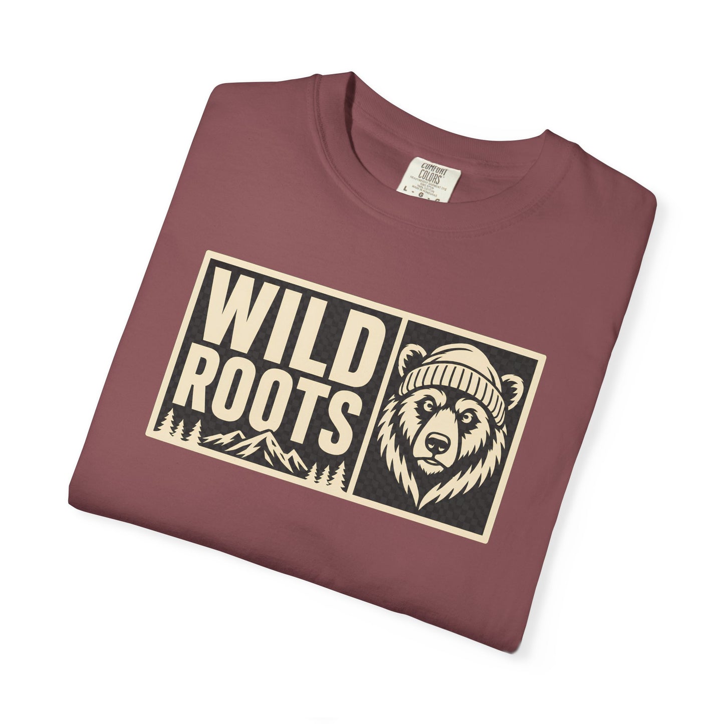 Wild Roots Bear Logo T-Shirt | Mountain Nature Outdoors, Comfort Colors