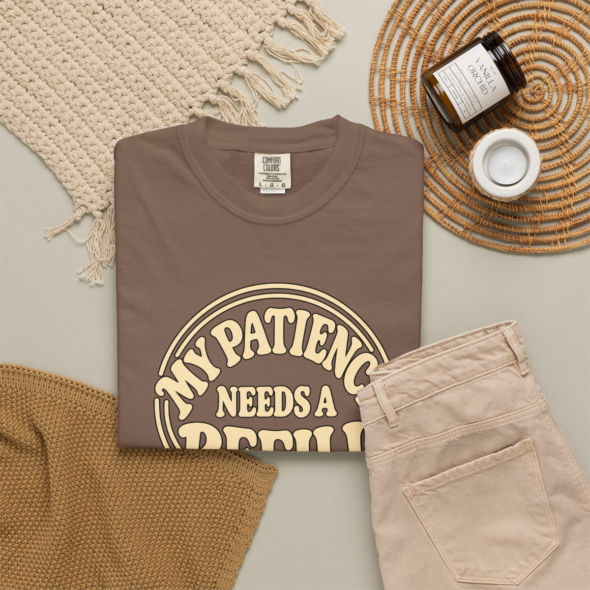 T-Shirt — “My Patience Needs a Refill” Retro Graphic Tee