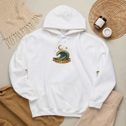 Tarot Surf Hoodie — The Wave Rider Skeleton Surfing Fish, Celestial Ocean Pullover