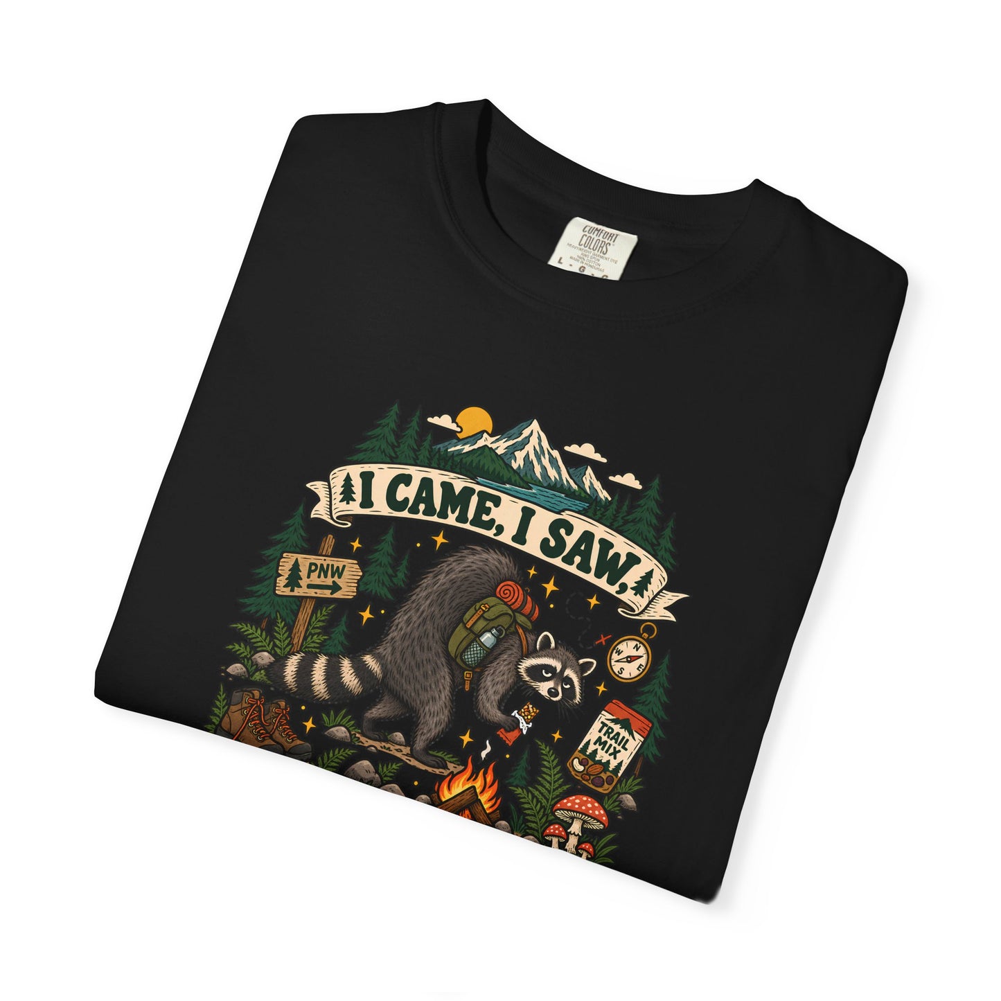 T-Shirt - 'I Came, I Saw, I Needed a Snack' Bear Camping Graphic