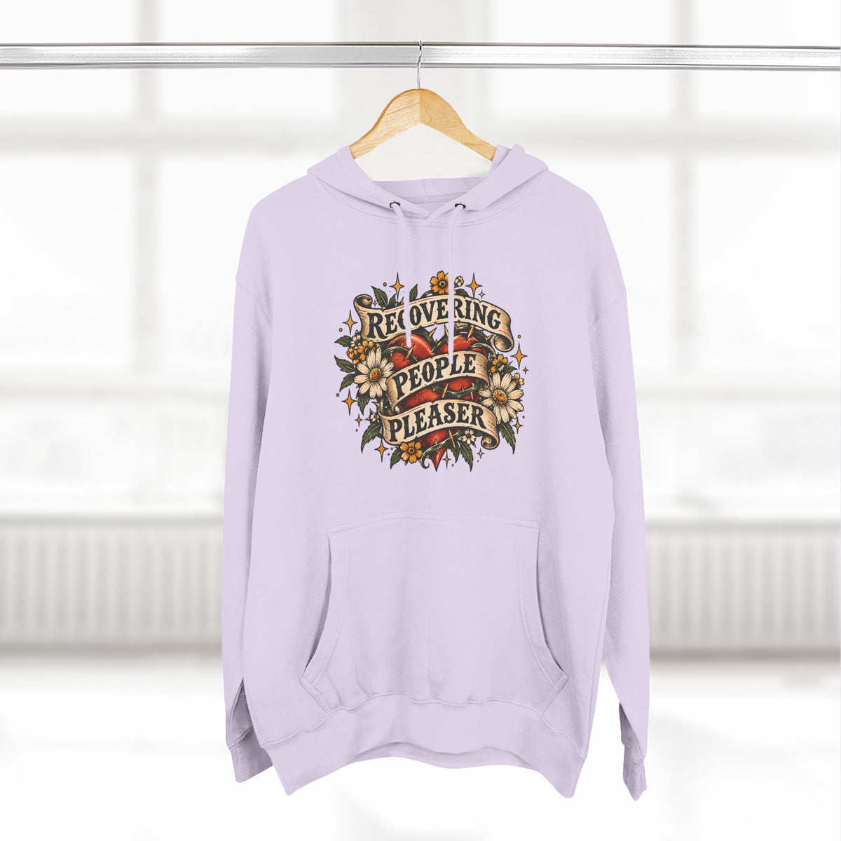 Recovering People Pleaser Hoodie — Vintage Floral Self-Care Pullover