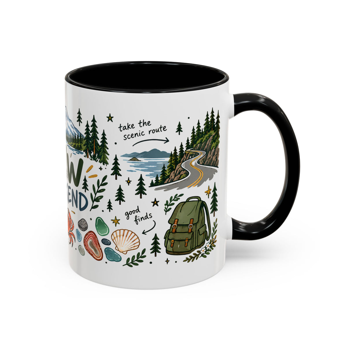 PNW Weekend Accent Coffee Mug — Pacific Northwest Adventure Travel Design (11/15 oz)