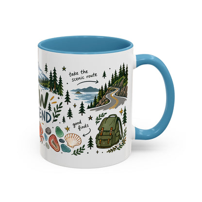 PNW Weekend Accent Coffee Mug — Pacific Northwest Adventure Travel Design (11/15 oz)