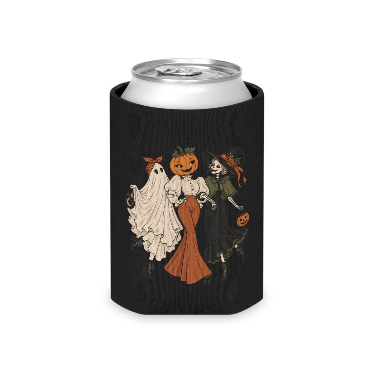 Halloween Trio Can Cooler — 'Ghouls Gone Wild' Festival Drink Koozie
