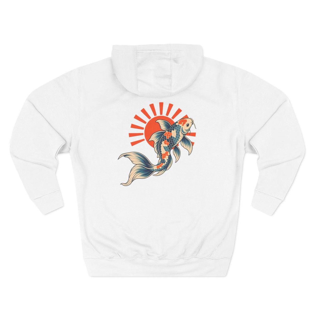Koi Fish Rising Sun Hoodie | Japanese Koi Graphic Pullover