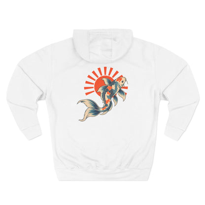 Koi Fish Rising Sun Hoodie | Japanese Koi Graphic Pullover