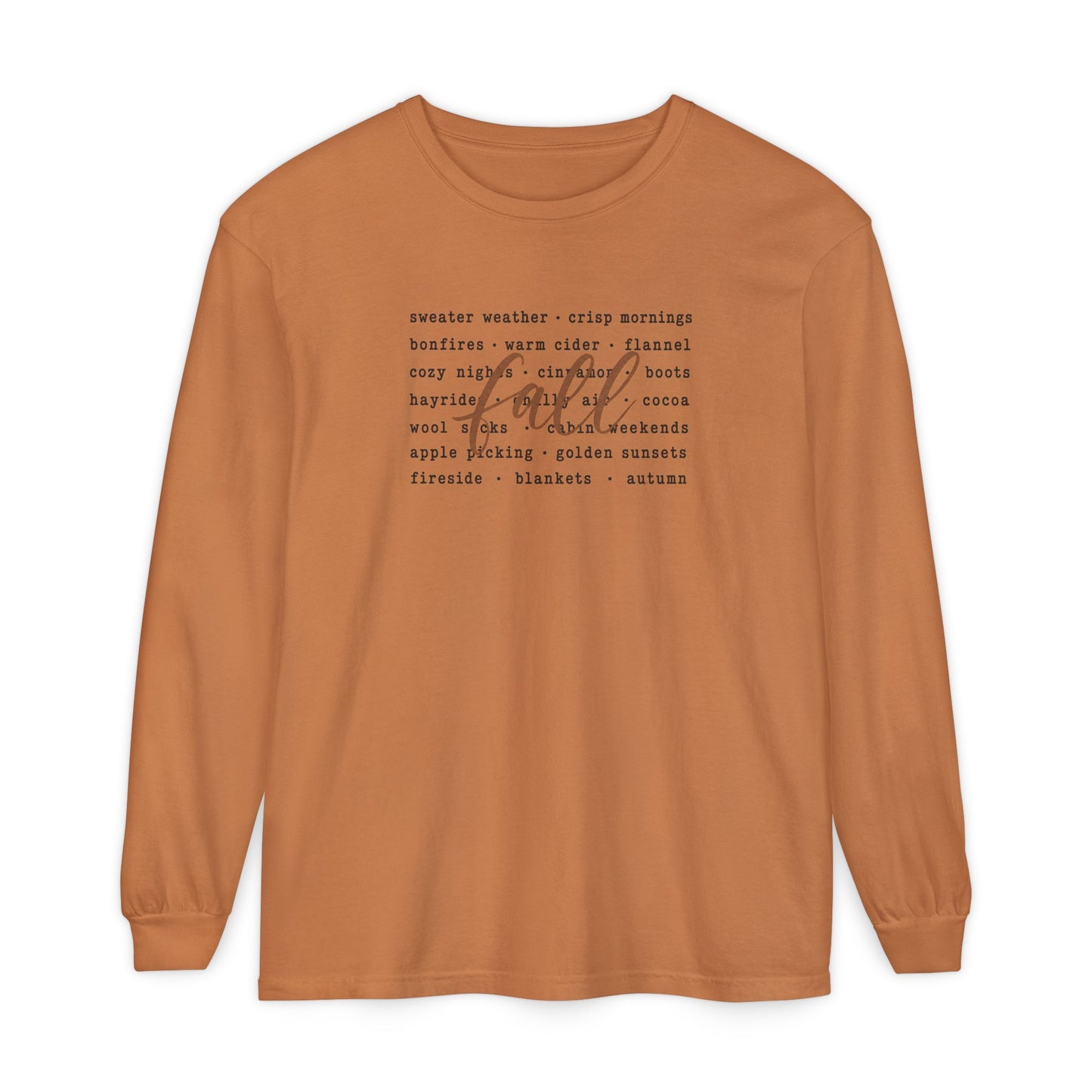 Fall Words Long Sleeve Tee