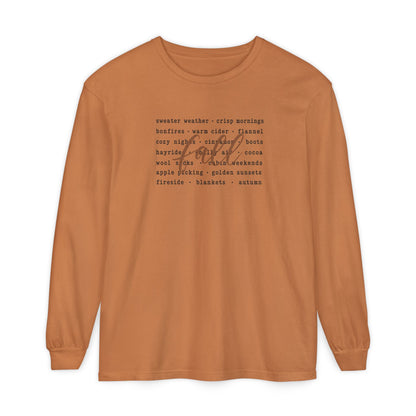 Fall Words Long Sleeve Tee