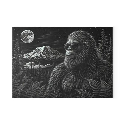 Glass Cutting Board — Sasquatch Forest Moon Design