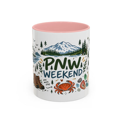 PNW Weekend Accent Coffee Mug — Pacific Northwest Adventure Travel Design (11/15 oz)