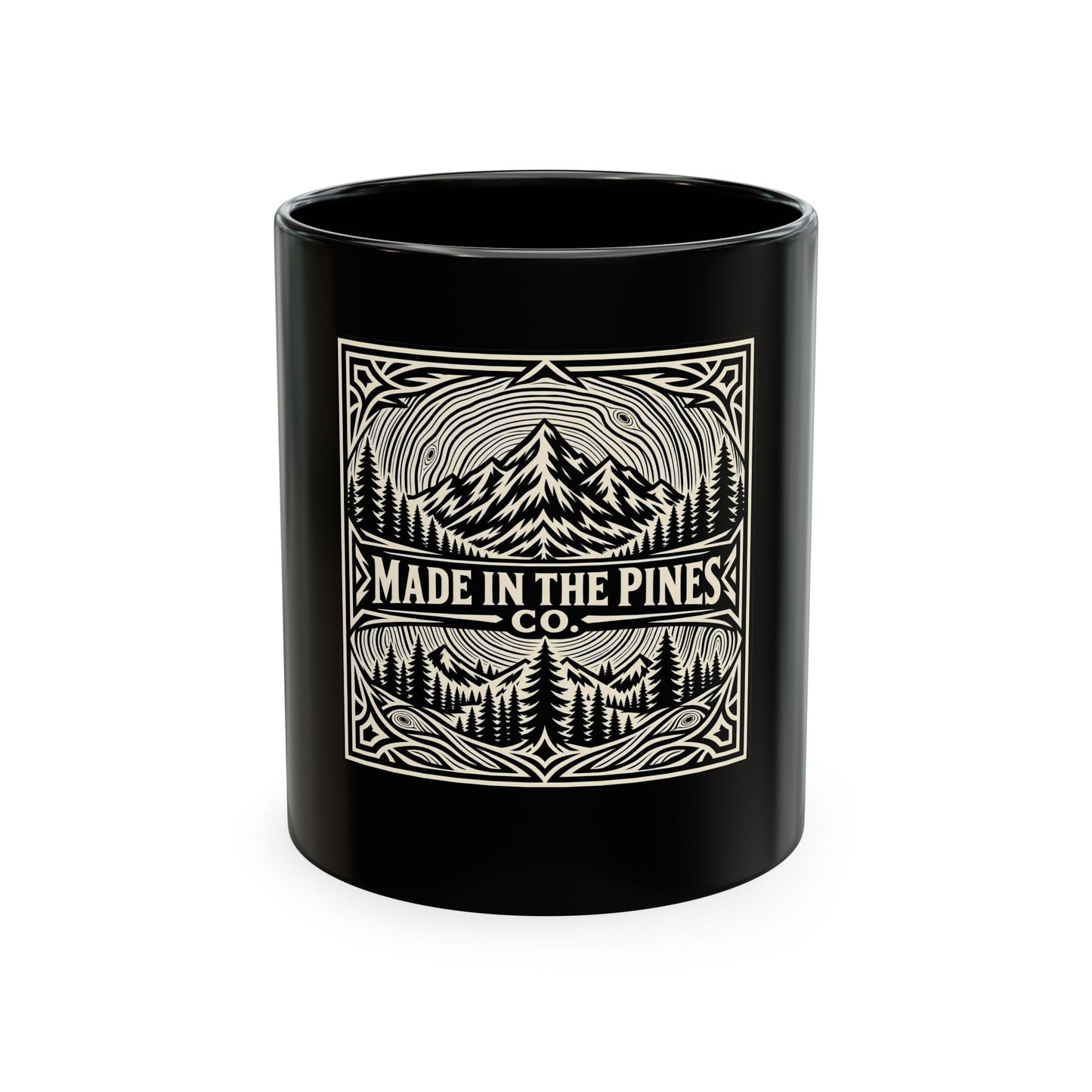 Made in the Pines Ceramic Mug – Rustic Mountain Coffee Cup