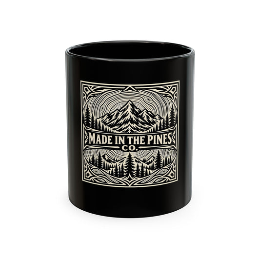 Made in the Pines Ceramic Mug – Rustic Mountain Coffee Cup