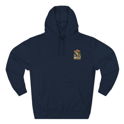 Fishing Hoodie — 'MILF (Man I Love Fishing)' Retro Trout Graphic