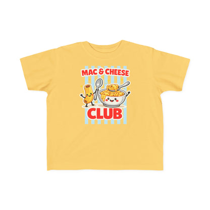 Mac & Cheese Club Toddler Tee — Cute Kids Food Graphic Shirt