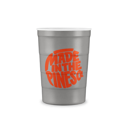 Recyclable Steel Cup — 'Made in the Pines' Eco Metal Party Cup