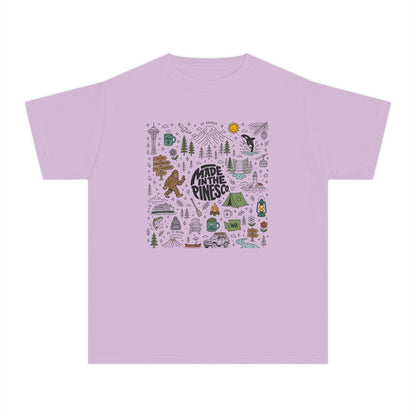 Pacific Northwest Pines Doodle Youth Tee