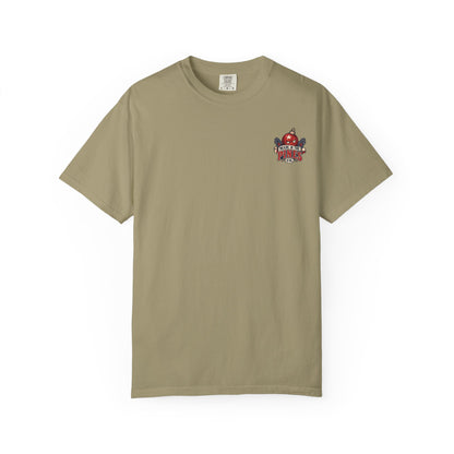 Santa, Snowman & Reindeer Christmas Stack T-shirt | Holiday Character Tee