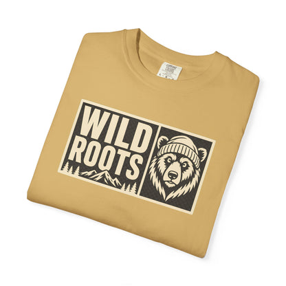Wild Roots Bear Logo T-Shirt | Mountain Nature Outdoors, Comfort Colors