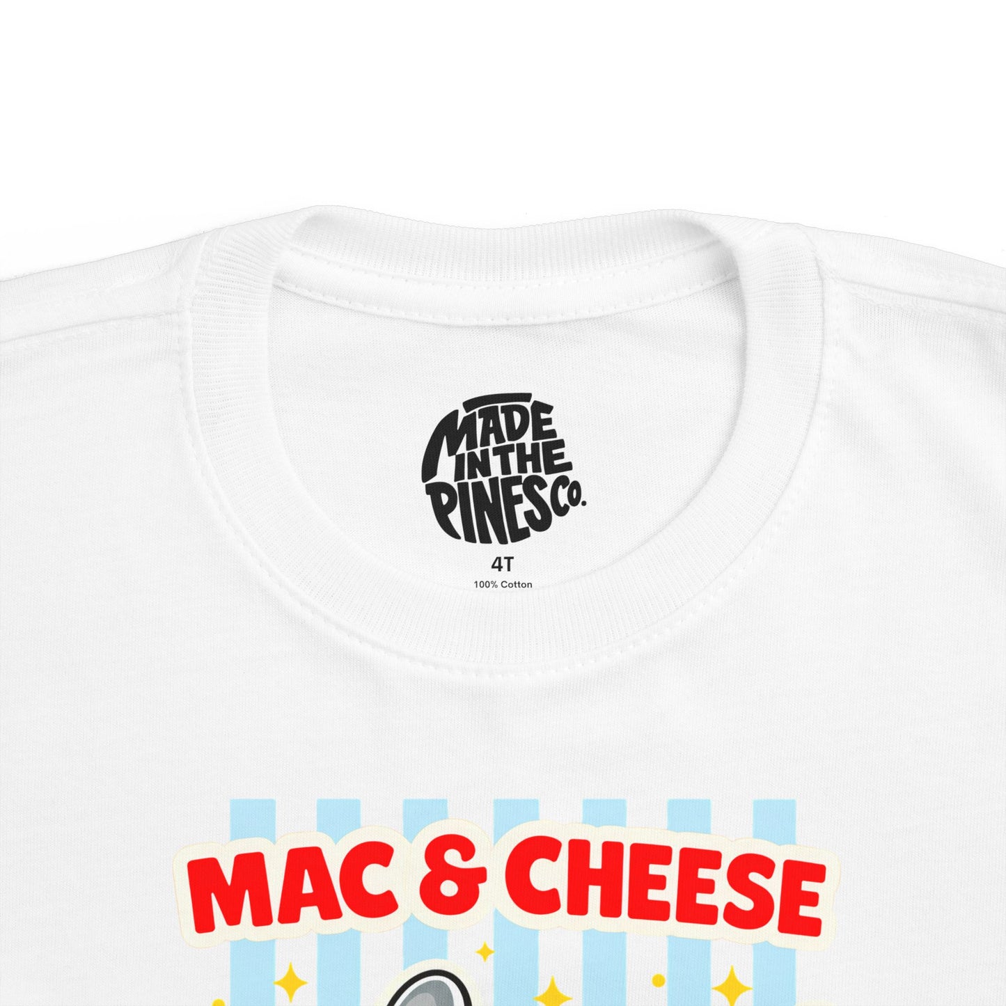 Mac & Cheese Club Toddler Tee — Cute Kids Food Graphic Shirt