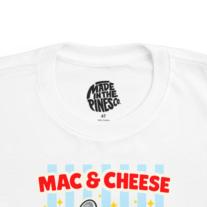 Mac & Cheese Club Toddler Tee — Cute Kids Food Graphic Shirt