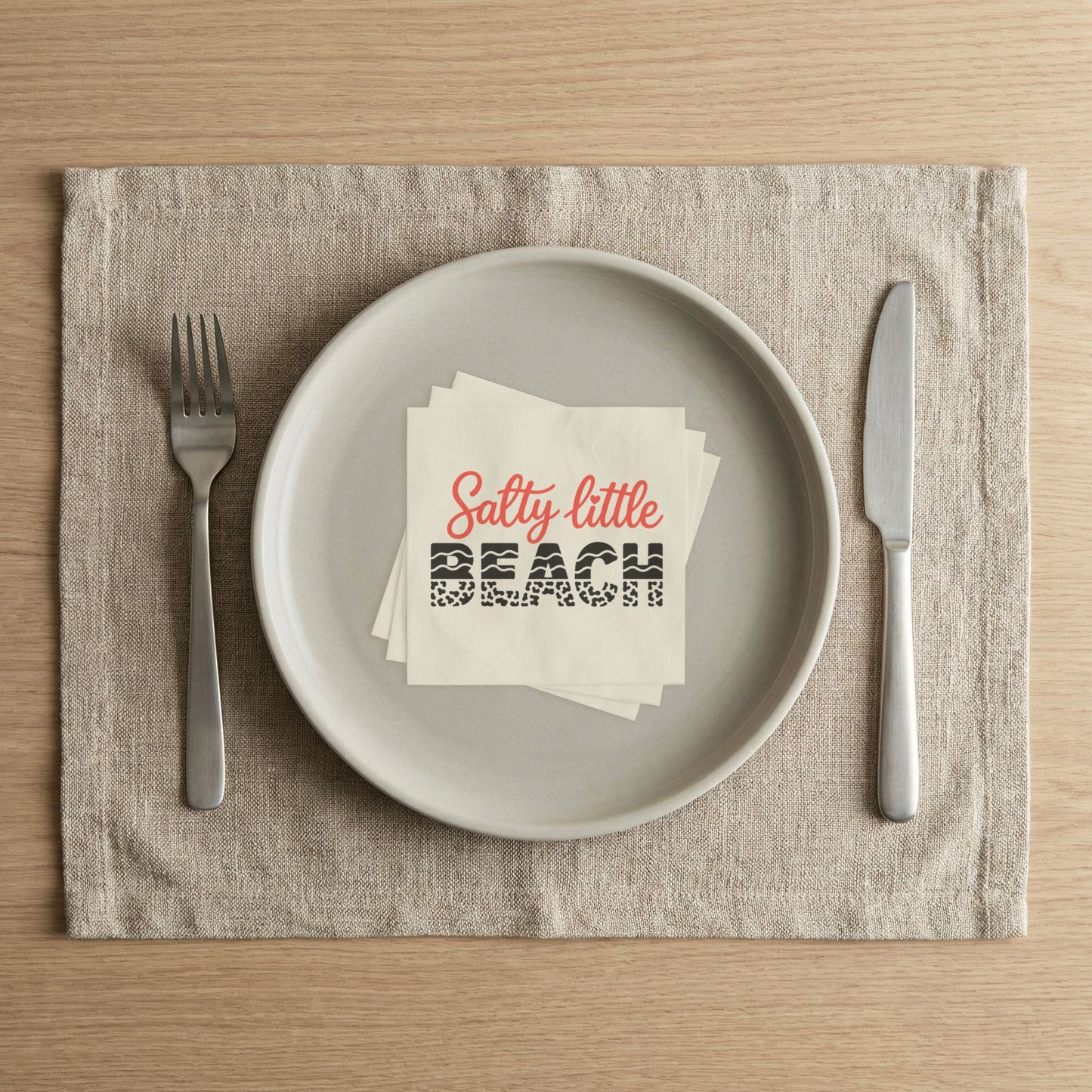 Salty Little Beach Napkins Napkins | Coastal Party Cocktail Napkins