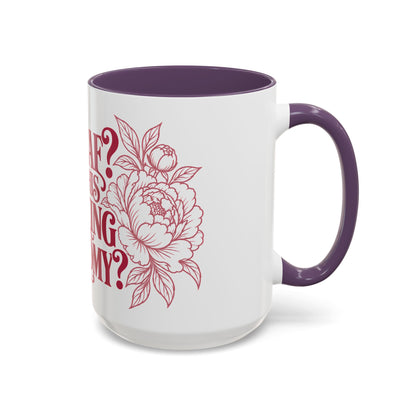 Funny Coffee Mug — “Decaf? In This Fucking Economy?” Accent Ceramic Mug (11/15oz)