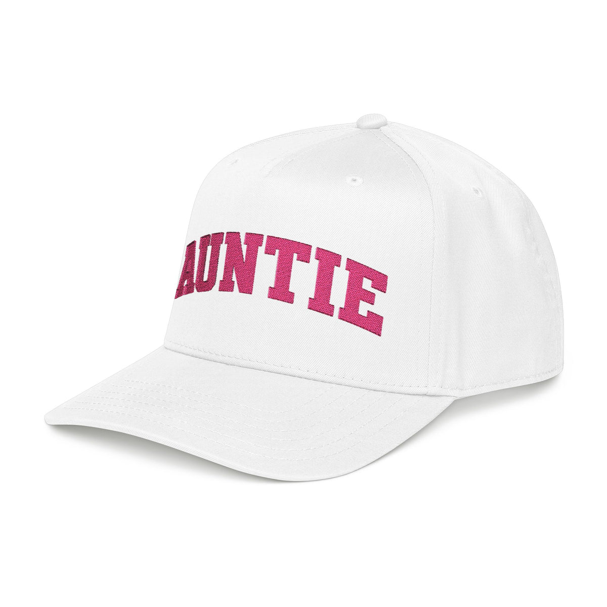 Auntie Baseball Cap — Pink Text Mid-Profile Hat