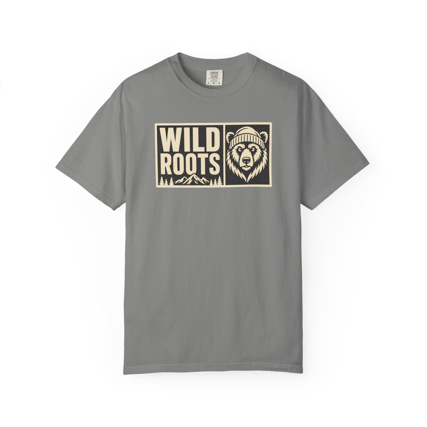 Wild Roots Bear Logo T-Shirt | Mountain Nature Outdoors, Comfort Colors