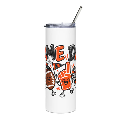 Game Day 20oz Stainless Steel Tumbler — Cute Football & Fan Foam Finger Design