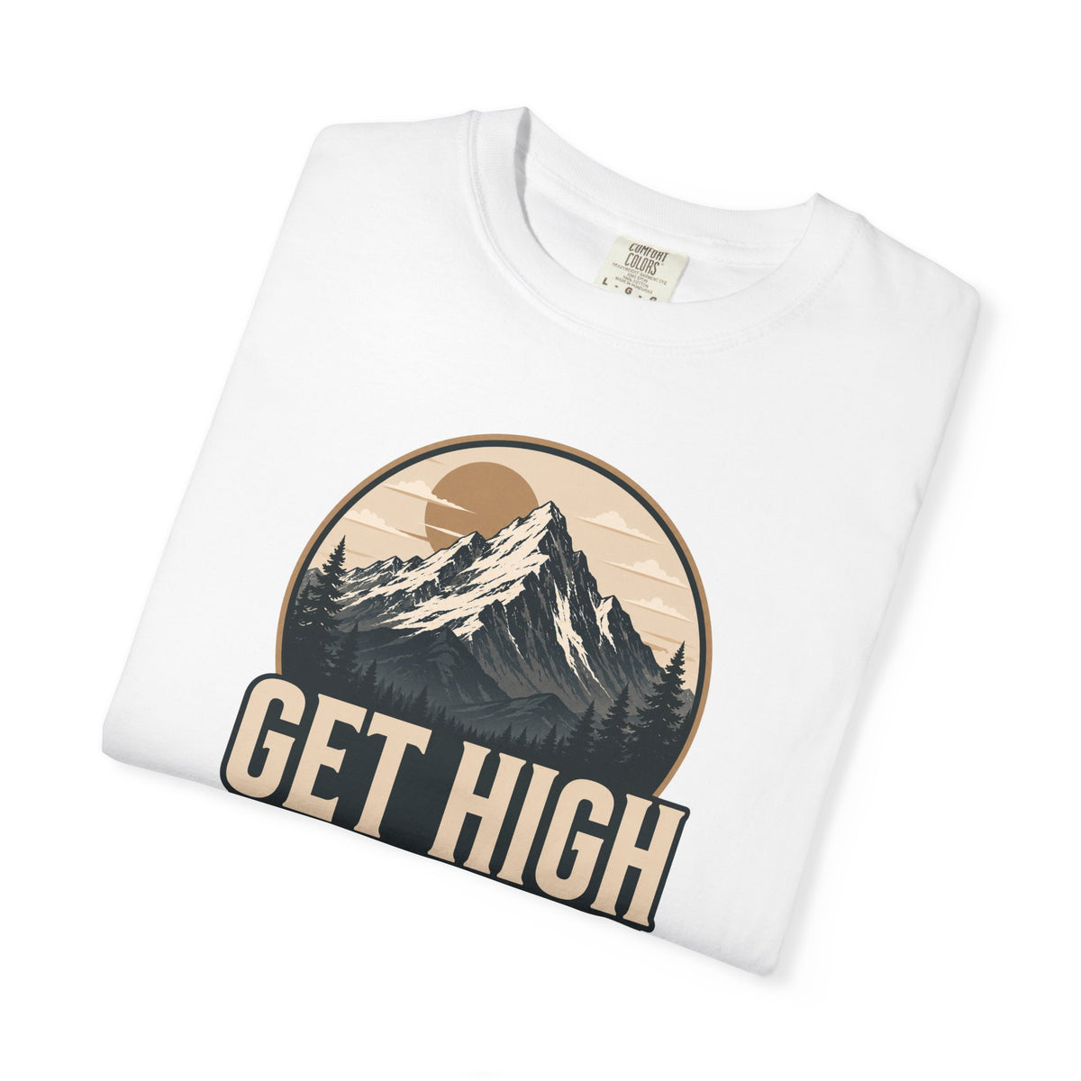 Get High Mountain Retro Outdoors Adventure T-Shirt