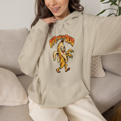 Ripe to Be Dead banana monster Hoodie | spooky fruit illustration