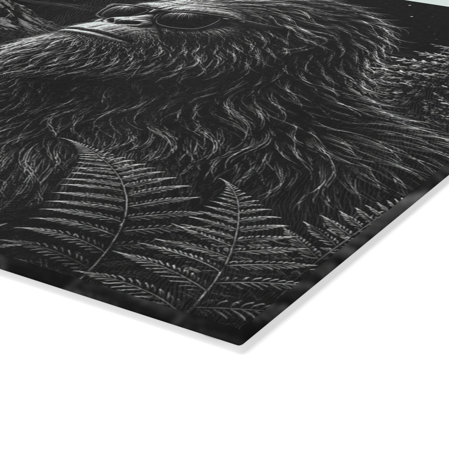 Glass Cutting Board — Sasquatch Forest Moon Design