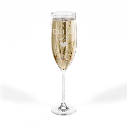 Engraved 'Bride' 8oz Champagne Flute — Wedding & Bachelorette Toast Glass