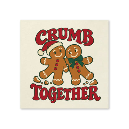 Holiday Napkins — "Crumb Together" Gingerbread Couple Party Napkins
