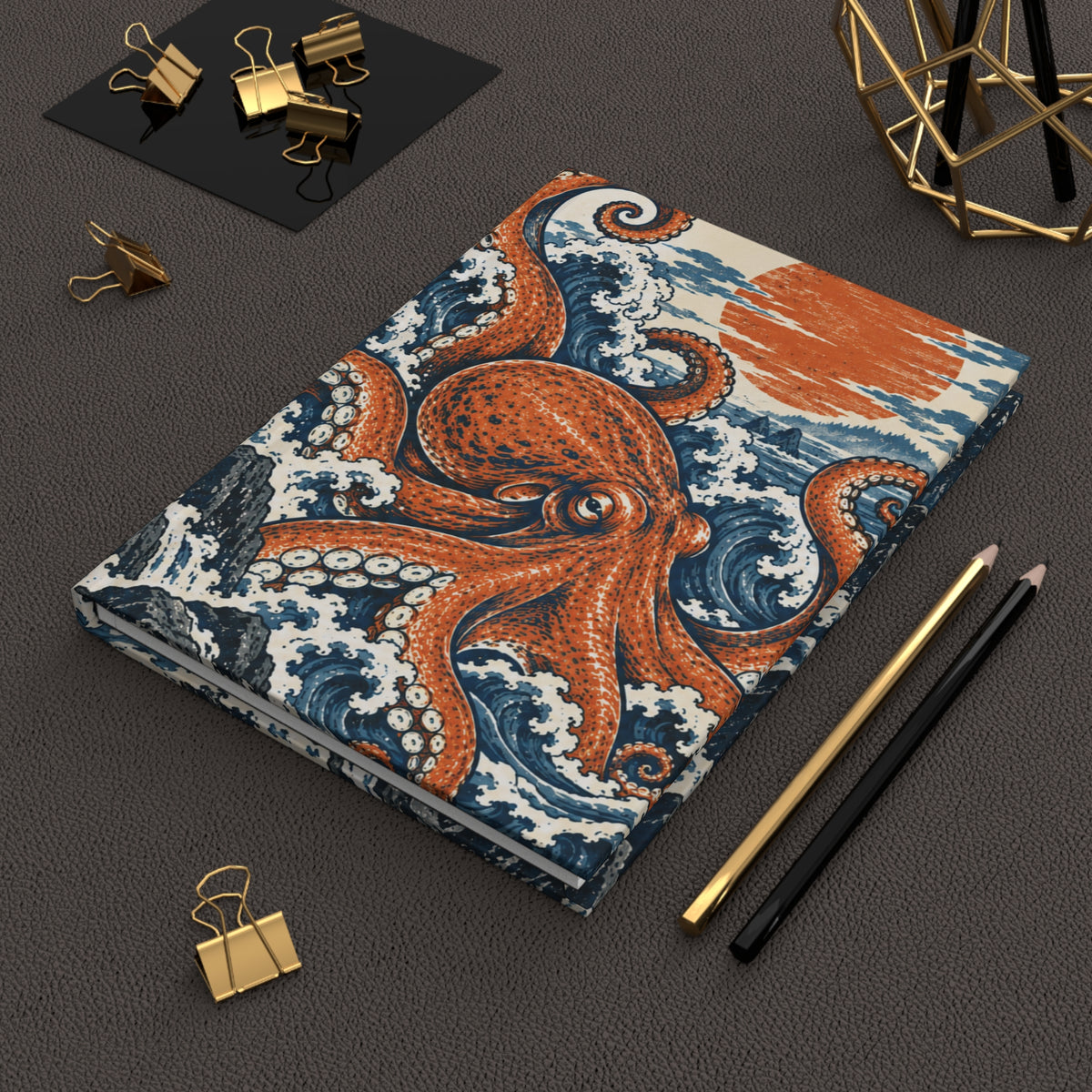 Octopus Wave Illustration Journal | Hardcover Lined Notebook