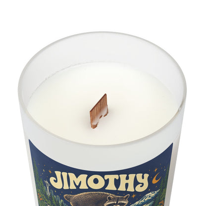 Seattle Raccoon Candle — 'Jimothy' Frosted Glass 11oz Scented Candle