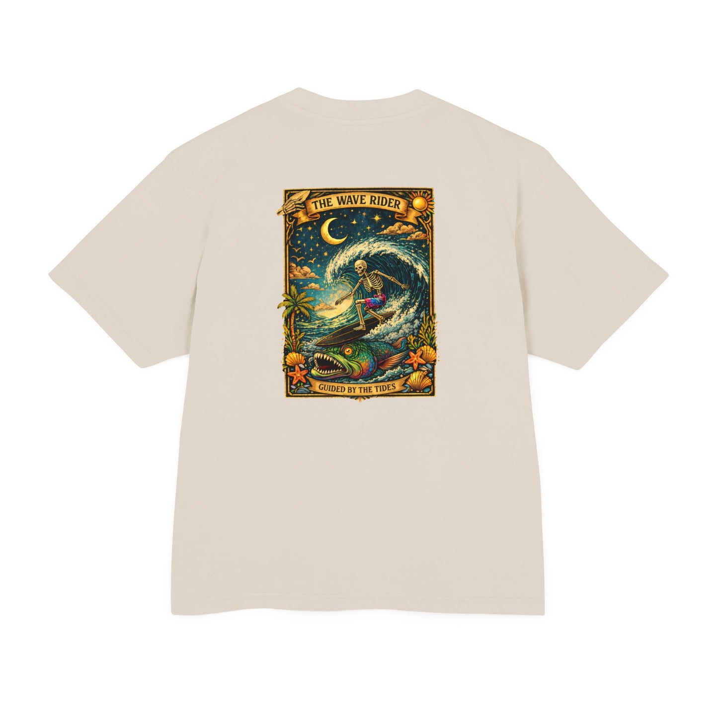 Wave Rider Surf Skeleton Tee — Retro Night Surf Graphic T-Shirt
