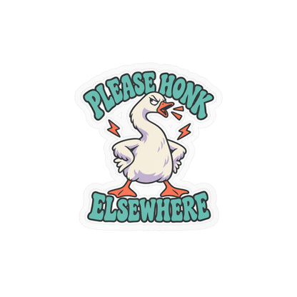 Please Honk Elsewhere Goose Vinyl Sticker - Kiss-Cut Decal