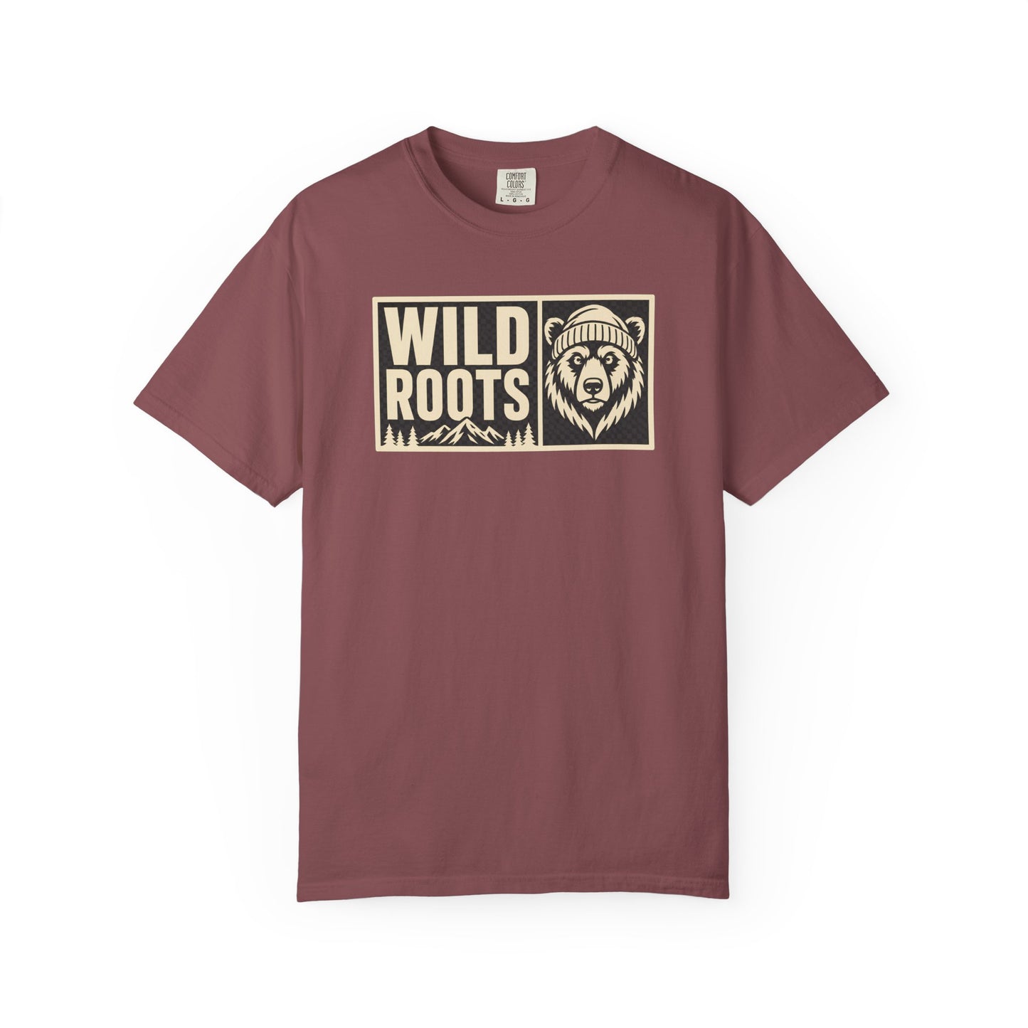 Wild Roots Bear Logo T-Shirt | Mountain Nature Outdoors, Comfort Colors