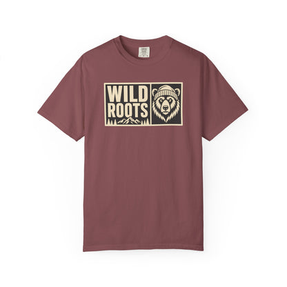 Wild Roots Bear Logo T-Shirt | Mountain Nature Outdoors, Comfort Colors